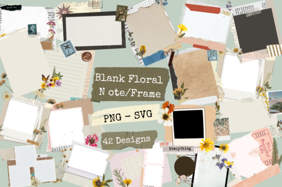Blank Vintage Floral Note Frame