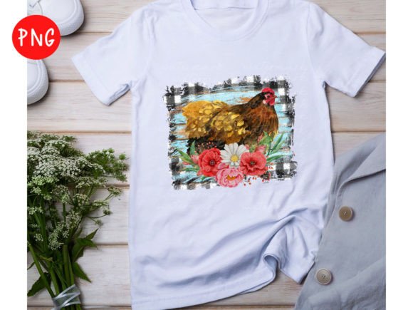 Chicken Flowers PNG Sublimation Design