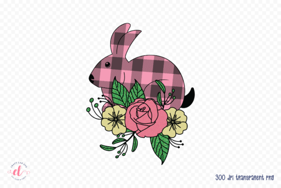 Easter Floral Bunny Sublimation Design