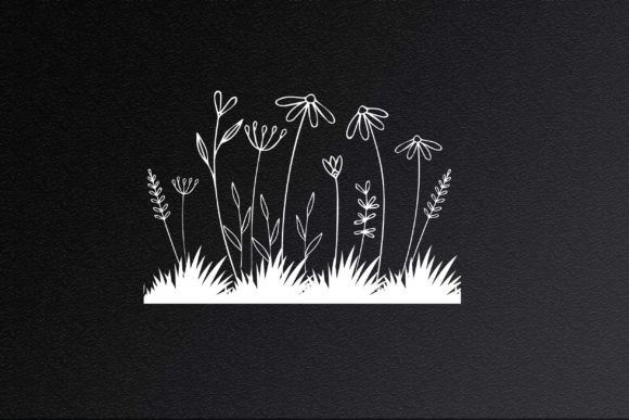 Floral Summer Garden with Grass