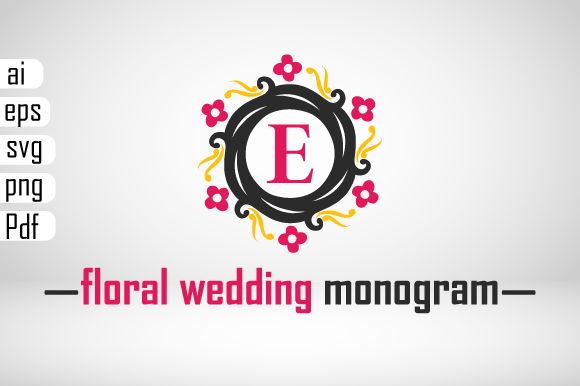 Floral Wedding Monogram E