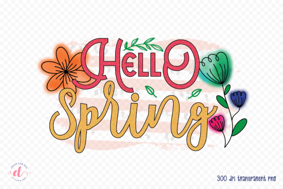 Hello Spring PNG, Sublimation Design PNG