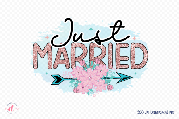 Just Married, Wedding Sublimation Design