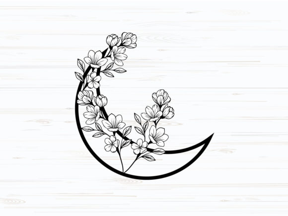 Laser Cut Moon Floral Design