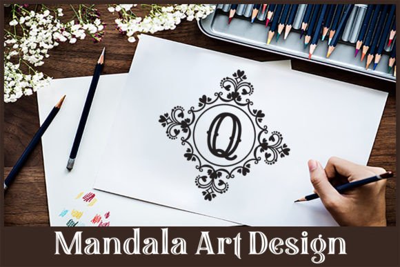 Mandala Q Letter Design